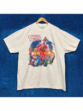 Cannibal Corpse Eaten Back To Life Rock Beige T-Shirt Size Extra Large